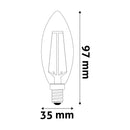 Avide LED Filament kynttilälamppu E14 2,5W 250lm 2700K (10 kpl säästöpakkaus)