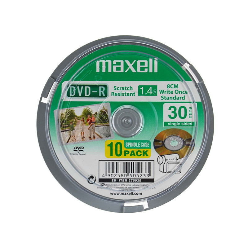 Maxell DVD-R -levy 8cm 1.4GB videokameraan 30min (10 kpl)