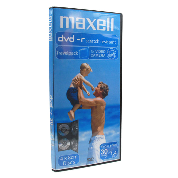 Maxell DVD-R -levy 8cm 1.4GB videokameraan 30min (4 kpl)