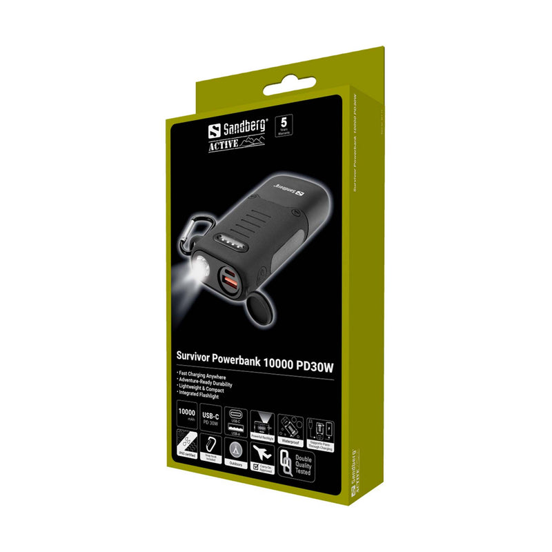 Sandberg säänkestävä varavirtalähde 10000mAh Survivor Powerbank
