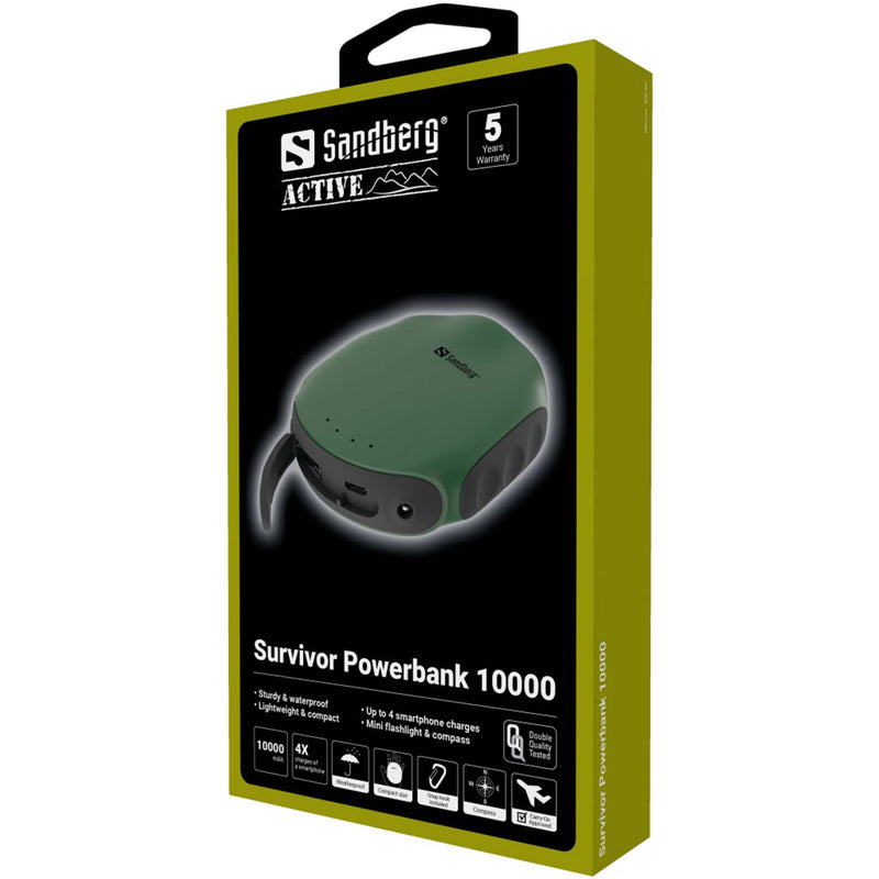 Sandberg säänkestävä varavirtalähde 10000mAh Survivor Powerbank