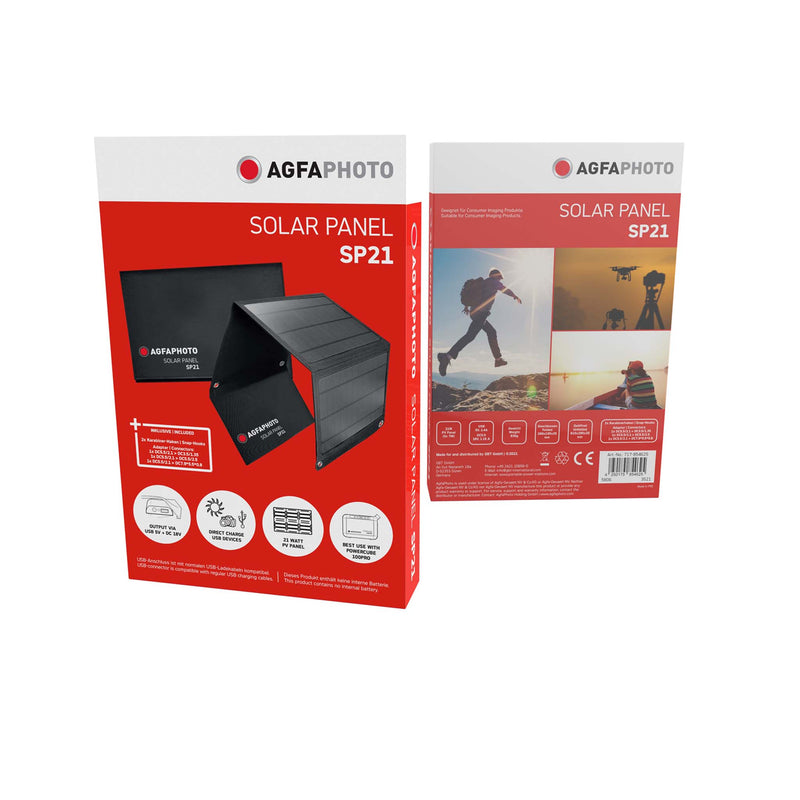 AgfaPhoto Powercube 100 Pro -kannettava latausasema + SP21 -aurinkopaneelisalkku