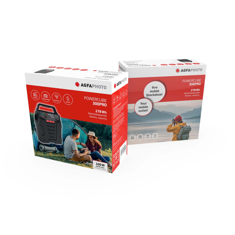 AgfaPhoto Powercube 300 Pro -kannettava latausasema + Polaroid SP50 -aurinkopaneelisalkku