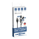 Ansmann 3in1 data- ja latauskaapeli 1,2m