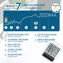 Ansmann AA/AAA -pikalaturi + 4 kpl ladattavaa AA-paristoa 2100 mAh informaatio
