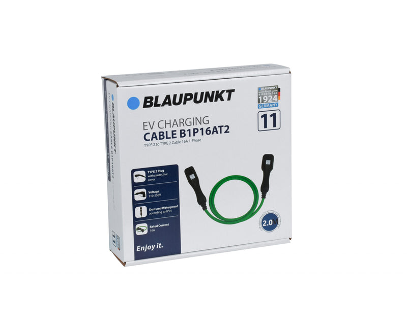 Blaupunkt sähköauton latauskaapeli 2m, Type 2, 1-vaihe, 3,7 kW