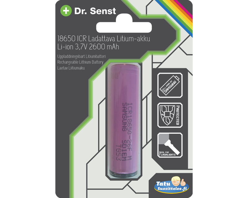 Dr.Senst 18650 Litium-akku, 2600 mAh