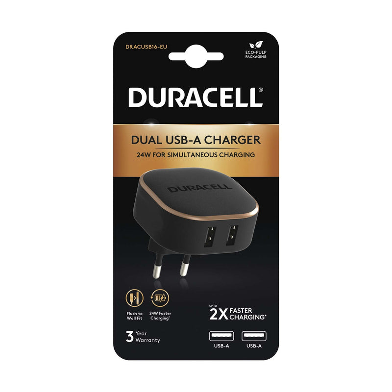 Duracell Premium tuplaUSB-seinälaturi, 2 x 2.4A