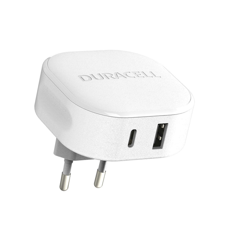 Duracell Premium USB-A + USB-C -seinälaturi, 30W (2 väriä)