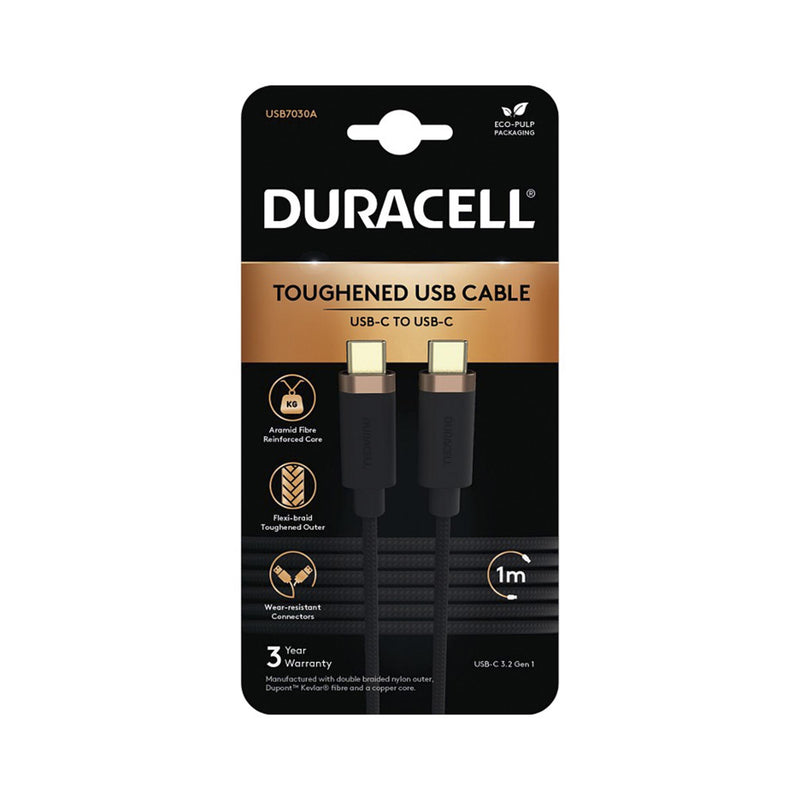 Duracell Premium USB-C to USB-C -latauskaapeli 1m (2 väriä)