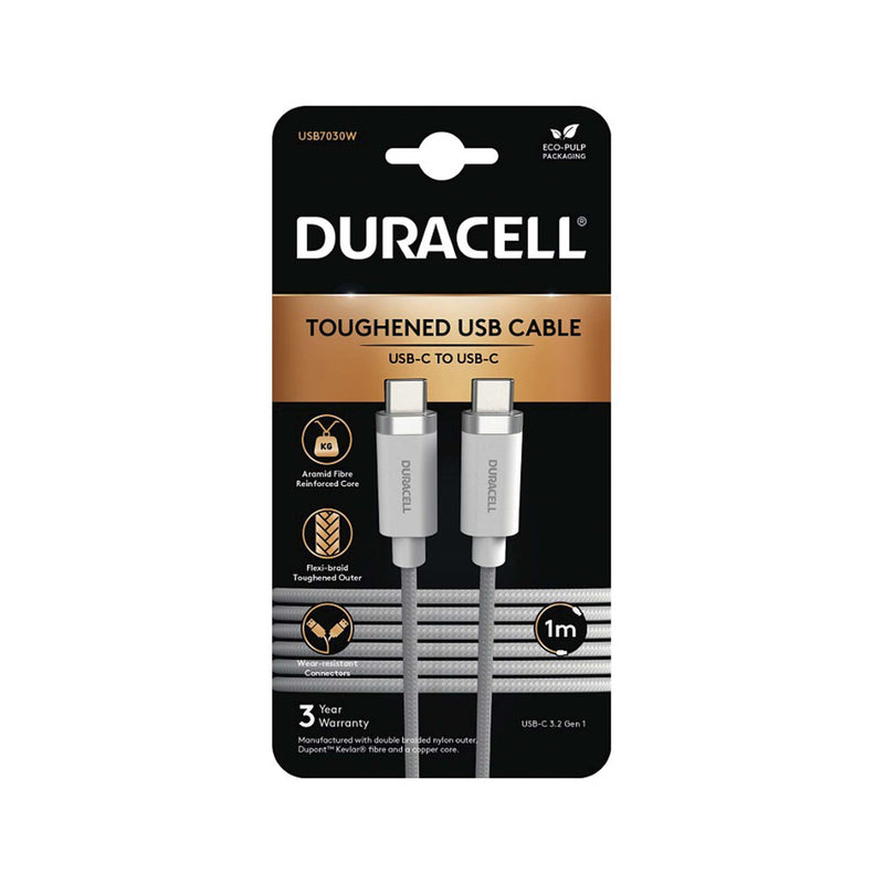 Duracell Premium USB-C to USB-C -latauskaapeli 1m (2 väriä)