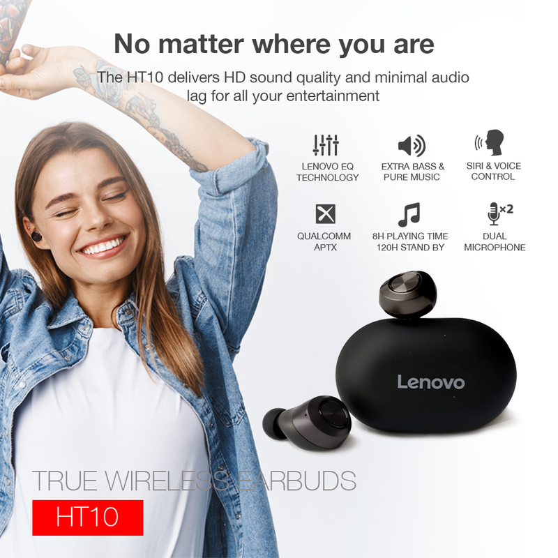 Lenovo HT10 True Wireless-nappikuulokkeet