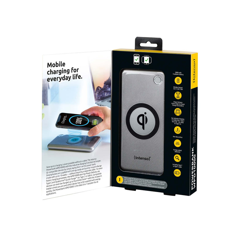 Intenso langaton varavirtalähde WPD10000 Qi Powerbank 10W