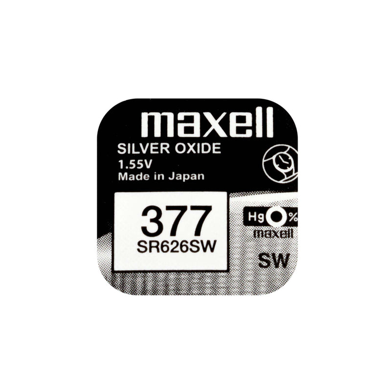 Maxell kelloparisto 377 / SR626SW hopeaoksidi (10 kpl)